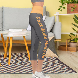 Leggings Capri Naranja brillante personalizado hecho Personalizad