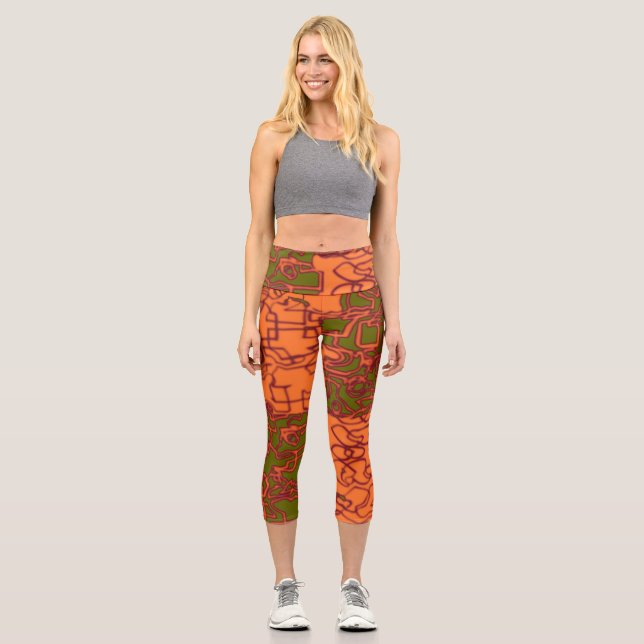 Leggings Capri Naranja Capris De Alto Despido (Anverso)