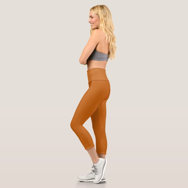 Leggings Capri Naranja de aleación (color sólido) (Izquierda)