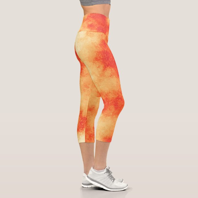 Leggings Capri Naranja de efecto de nube de tormenta de estilo (Derecha)