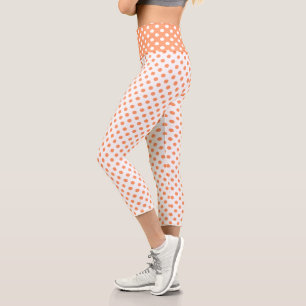 Leggings Capri Naranja de mandarina Polka puntos círculos