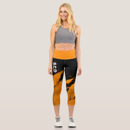 Leggings Capri Naranja de pincel de todas las piernas de Capri de