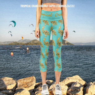 Leggings Capri Naranja de rana tropical