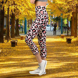 Leggings Capri Naranja Leopardo Negro Beige 