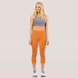 Leggings Capri Naranja Polka Dots Capris