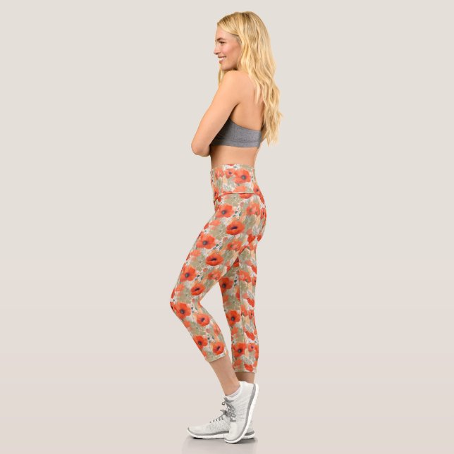 Leggings Capri Naranja Poppy Meadow (Izquierda)