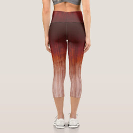 Leggings Capri Naranja rojo Gris Rústico blanco rayado oscuro