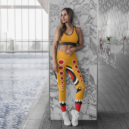 Leggings Capri Naranja Rojo Tiki
