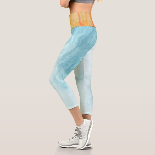Leggings Capri Naranja Y Resumen (Izquierda)