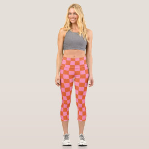 Leggings Capri Naranja y rosa de verificación