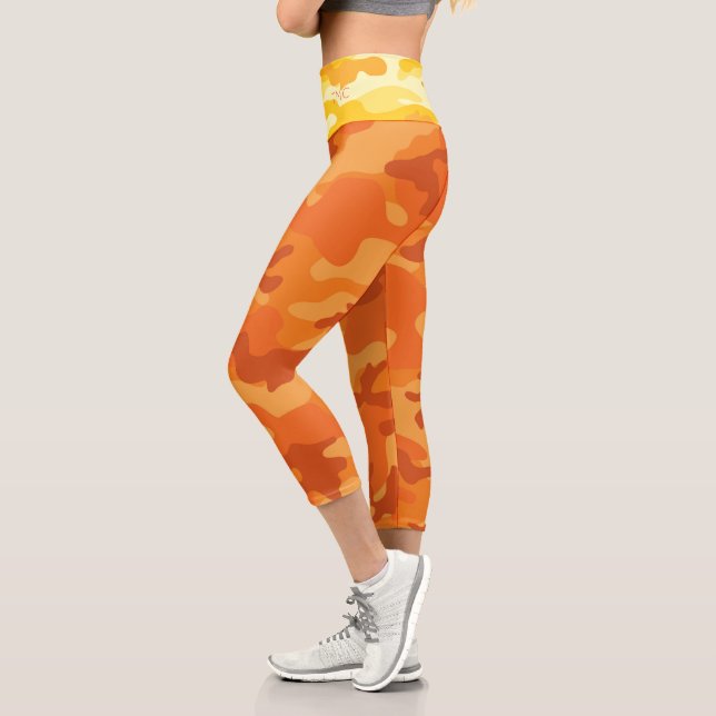 Leggings Capri Naranja Yellow Camo INITIALS Activa (Izquierda)