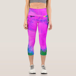Leggings Capri Naturaleza psicodélica púrpura ultravioleta
