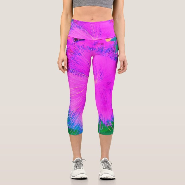 Leggings Capri Naturaleza psicodélica púrpura ultravioleta (Anverso)