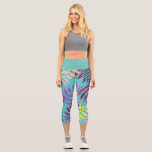 Leggings Capri Nature Floral Girly Trendy