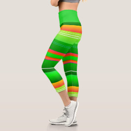 Leggings Capri Navidad verde rojo rayado