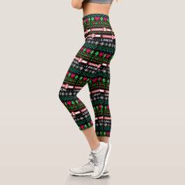 Leggings Capri Navidades Cargan Navidades graciosos y feos suéter