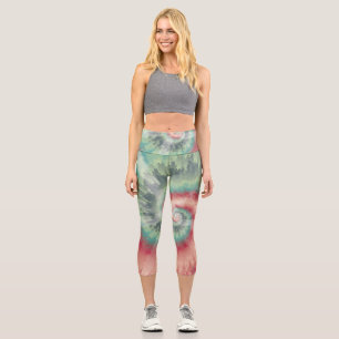 Leggings Capri Navidades Colores Tie Dye Yoga Pant