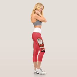 Leggings Capri Navidades de Santa Claus Flip Flops