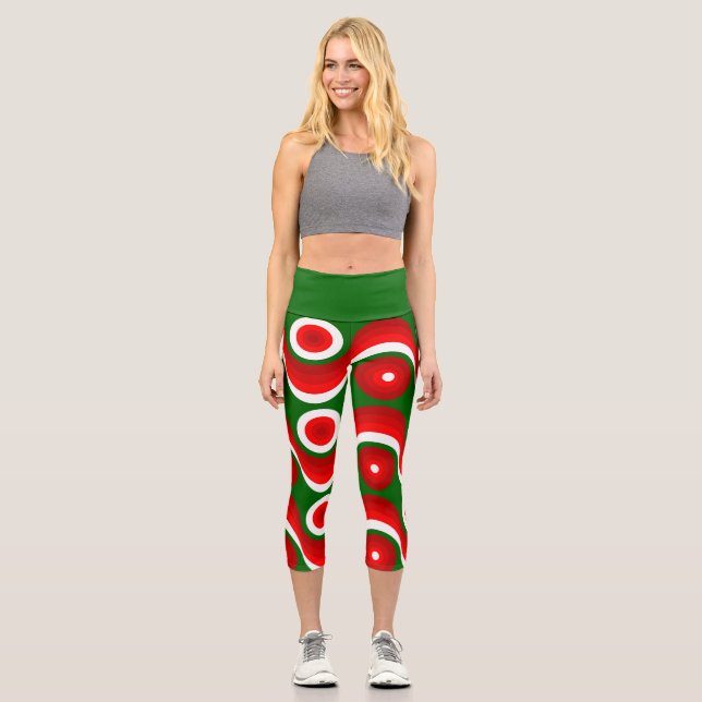 Leggings Capri navidades feos mod groovy green (Anverso)