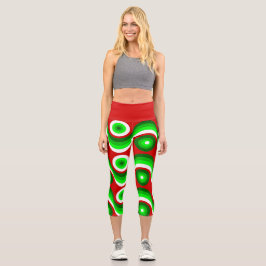 Leggings Capri navidades feos mod groovy red