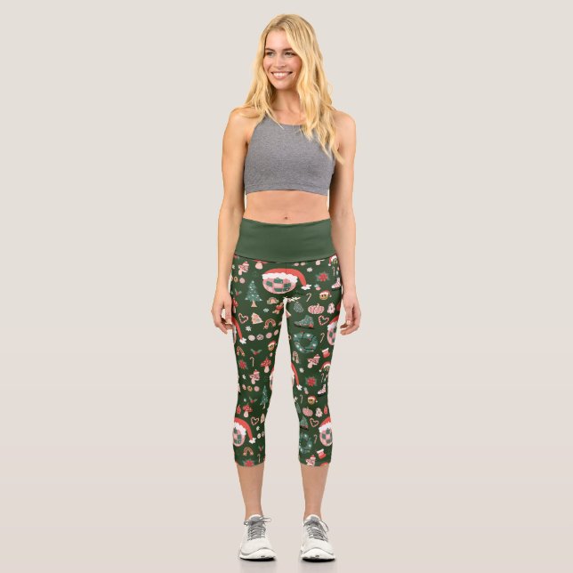 Leggings Capri navidades groovy disco bola santa (Anverso)