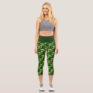 Leggings Capri navidades santa estrellas verdes alienígenas