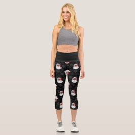 Leggings Capri navidades santa negro claus copos de nieve