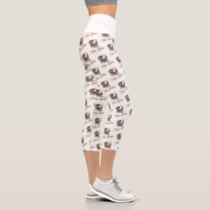 Leggings Capri Navidades verdes y dorados vagabundos Coche de ren