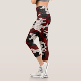Leggings Capri Nebraska Scarlet & Cream Cornfield Camo