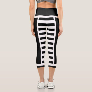 Leggings Capri Negrita y blanco rayado