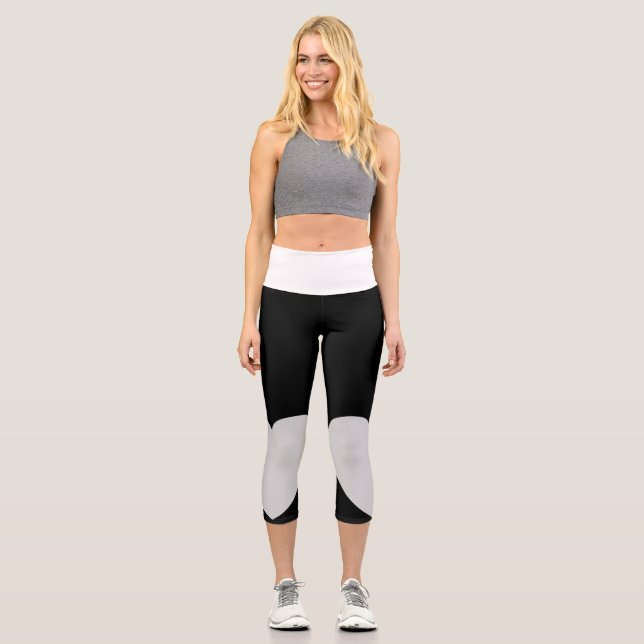 Leggings Capri negro con retraso (Anverso)