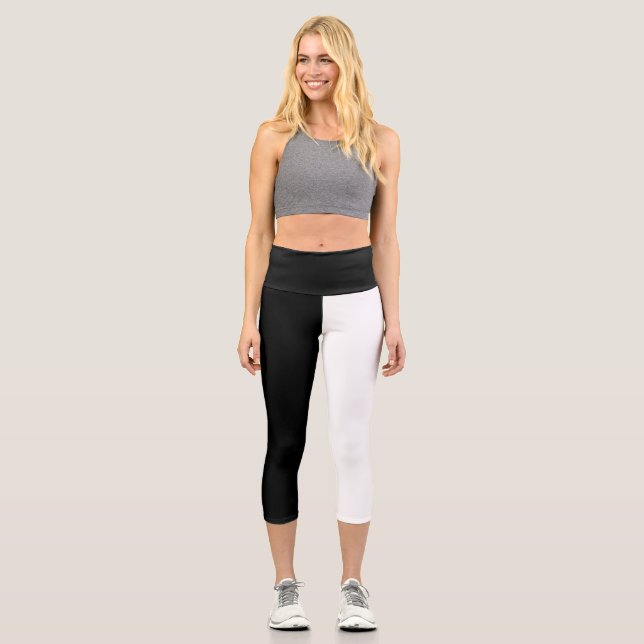 Leggings Capri Negro y blanco (Anverso)