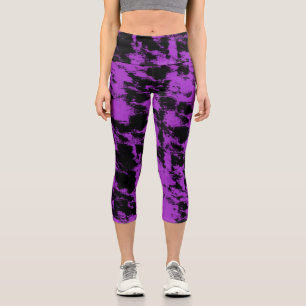 Leggings capri negros morados