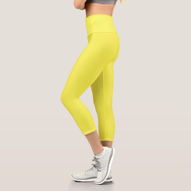 Leggings Capri neón Fluorescente amarillo limón color brillante (Izquierda)