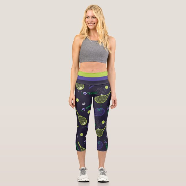 Leggings Capri 💚 Neon green me encanta el tenis (Anverso)