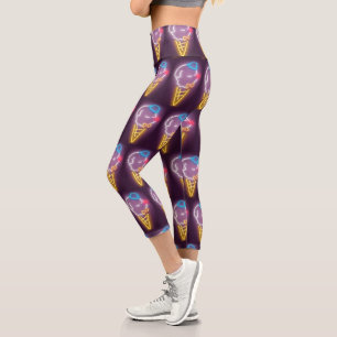 Leggings Capri Neon Ice Cream Dog