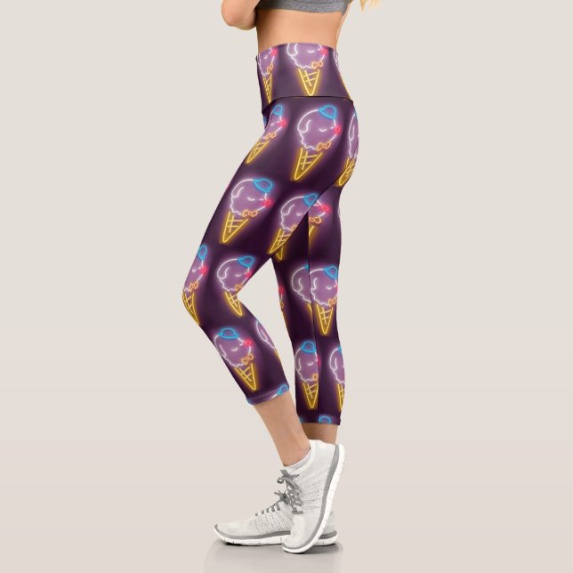 Leggings Capri Neon Ice Cream Dog (Izquierda)