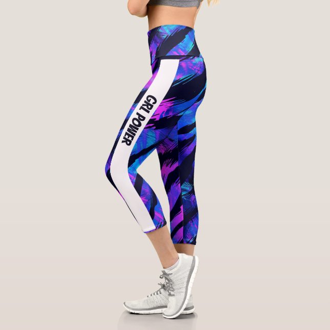 Leggings Capri Neon Purple Animal (Izquierda)