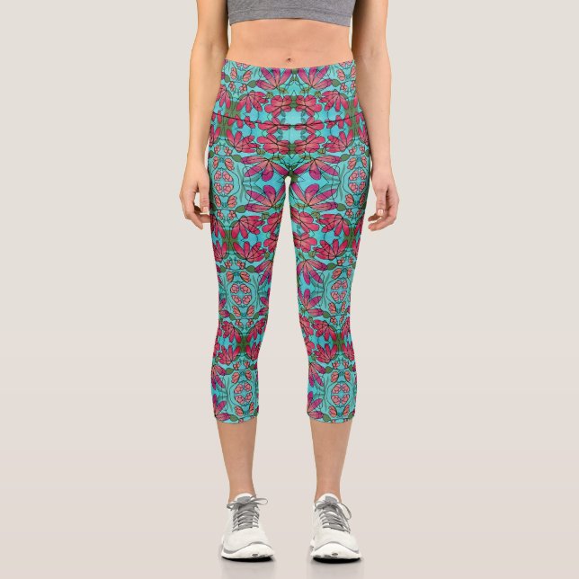 LEGGINGS CAPRI NEUROGRAPHIC FLOWERS WATERCOLORS (Anverso)