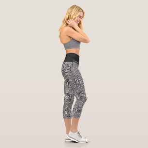Leggings Capri Nombre de empresa promocional patrón negro y blanc