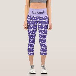 Leggings Capri Nombre de hongo púrpura Capris