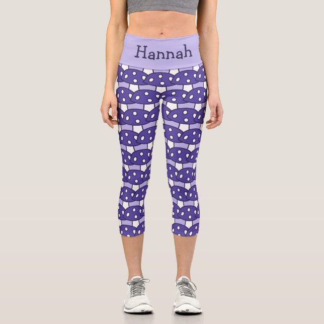 Leggings Capri Nombre de hongo púrpura Capris (Anverso)