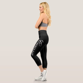 Leggings Capri Nombre personalizado negro