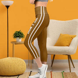 Leggings Capri Nombre personalizado Personalizado Gato marrón bla