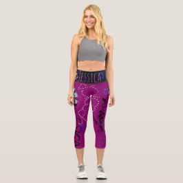 Leggings Capri Nombre repetitivo personalizado para 7 Elegir colo