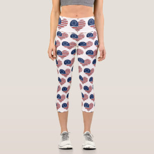 Leggings Capri Nosotros, el pueblo, el corazón de la bandera esta