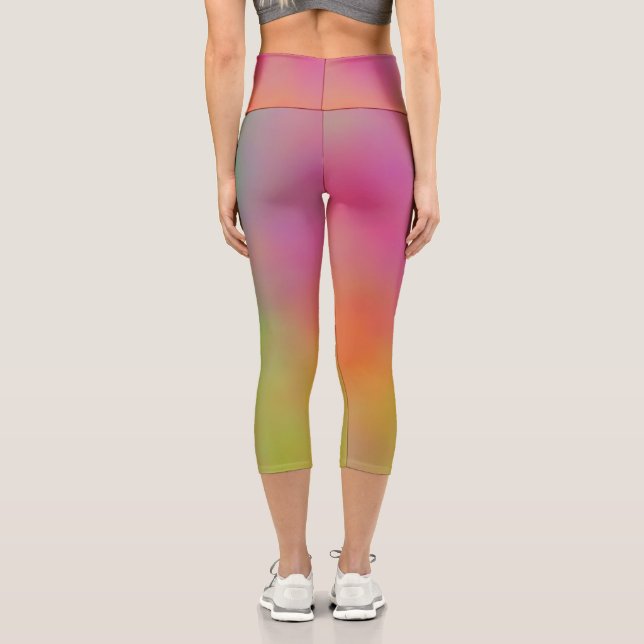 Leggings Capri Nubes de mármol rosa azul y verde (Reverso )