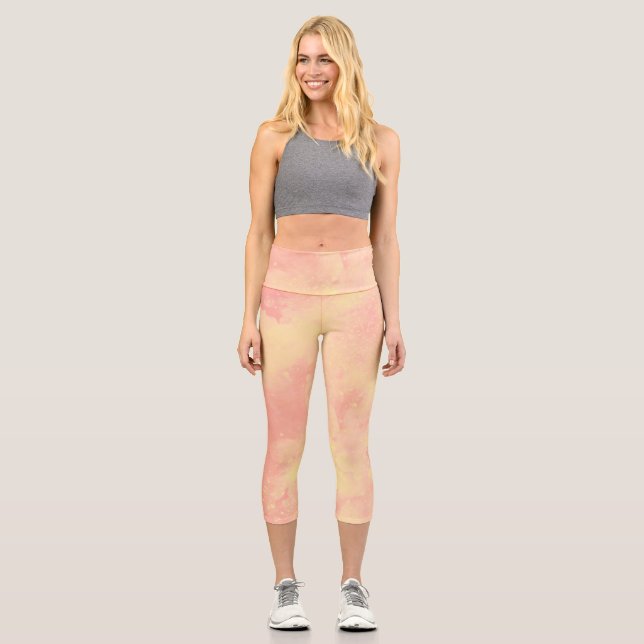 Leggings Capri Nubes de sueños - Naranja y amarillo (Anverso)