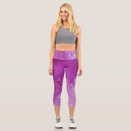 Leggings Capri Nubes de tormenta oscura - rosa