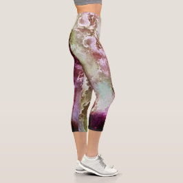 Leggings Capri Nubes Fractal Stormy de frambuesa